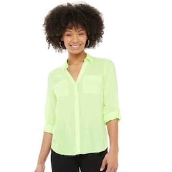 chiffon button down - Picture 1 of 3